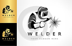 Welder logo vector. Logo design vector illustration. photo